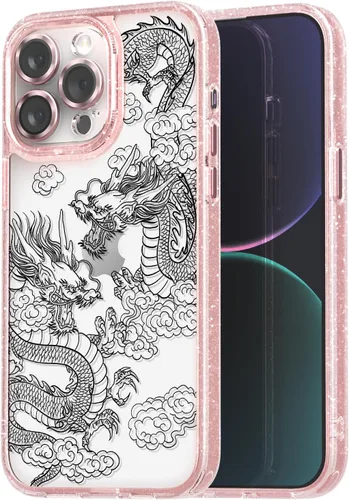 Vista 106 de Compatible para iPhone 13 Funda Bonita Estética - Funda para Teléfono Rosa con Purpurina con Protector de Cámara - Diseño de Cubierta