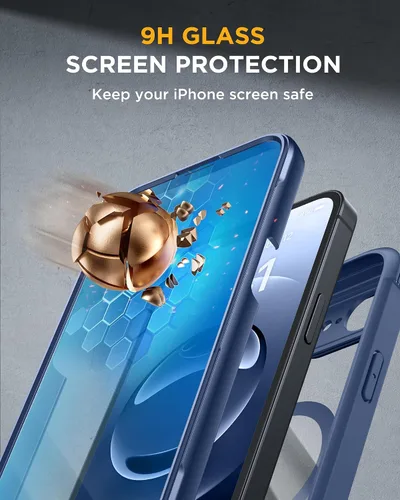 Vista 347 de Miracase Serie de vidrio para iPhone 11 de 6.1 pulgadas, funda protectora de cuerpo completo resistente mejorada con protector de pantalla de vidrio
