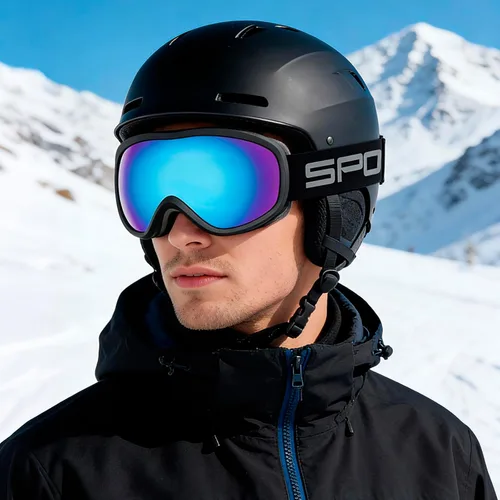 Vista 2 de SPOSUNE Gafas de Esquí Sobre Gafas con Lente Doble, Gafas de Nieve Anti-empañamiento Anti-UV para Hombres Mujeres Jóvenes Esquí Moto de Nieve