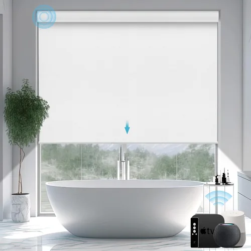 Vista 41 de SmartWings Persianas motorizadas inteligentes con control remoto, persiana enrollable automática 100% opaca personalizada compatible
