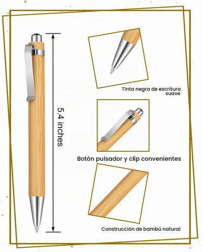Vista 2 de 200 Uds bolígrafos de bambú a granel de madera de bambú de grabado bolígrafo de madera bolígrafo de regalo personalizable a granel