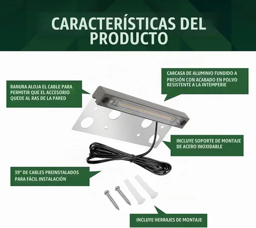 Vista 4 de GKOLED Luz Hardscape, luces de pared de pavimentadora, iluminación de paso de 6.8 pulgadas, chips LED integrados de 4 W 2700 K, carcasa de aluminio