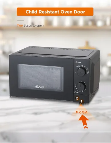 Vista 5 de Commercial Chef 0.6 Cu. Ft. Countertop Microwave Oven, CHM660B, Black Negro