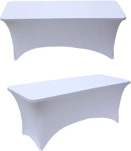 Vista 20 de Paquete de 2 manteles rectangulares elásticos de 6 pies para cocina, comedor, elástico, resistente a las arrugas, de elastano, lavable, para Rosa