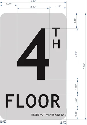 Vista 2 de Signo de piso 4Th (cepillo de aluminio 5X8)-La línea Mont Argent.