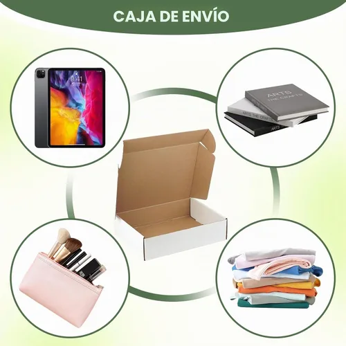 Vista 4 de Juego de 5 cajas de envío de 12 x 9 x 3 pulgadas, caja de cartón corrugado blanco para publicidad