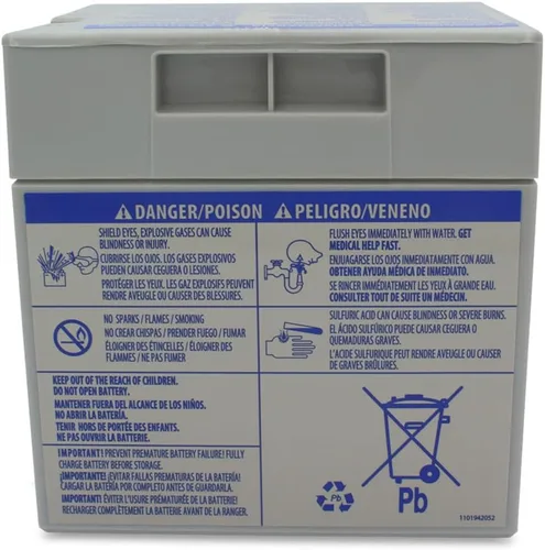 Vista 4 de Technical Precision Batería de 12V para Mustang Boss 302 W9257 Power Wheels Fisher Price Batería gris recargable - 1 unidad