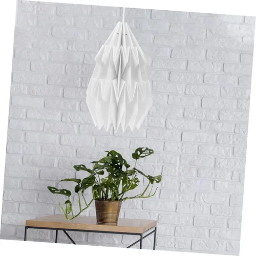 Vista 5 de Nórdico Simple diseño origami papel cubierta de luz pantalla hogar accesorio decorativo