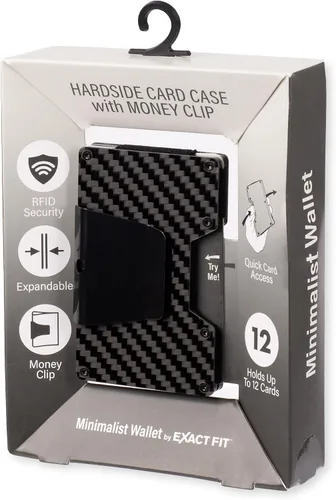 Vista 7 de Exact Fit Men's Minimalist RFID Slim Expandable Hardside Card Case Wallet with Money Clip