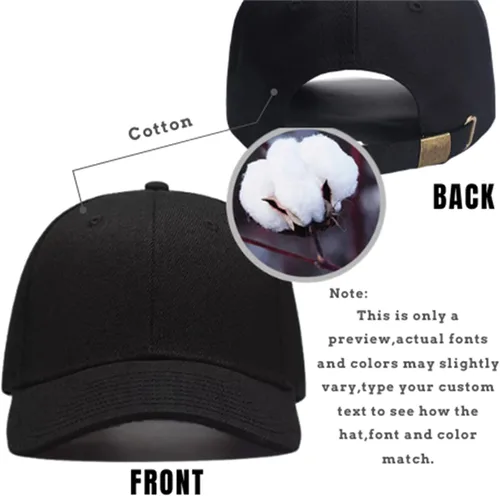Vista 3 de Pure Pang Gorra de béisbol unisex bordada personalizada con texto frontal y trasero, diseño ajustable de camionero