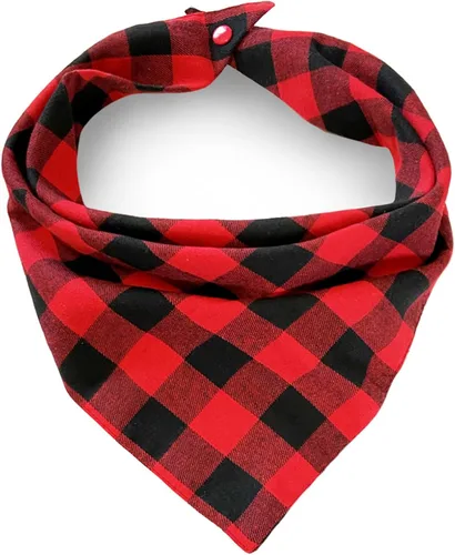 Vista 19 de AnF Bandana de Cumpleaños a Cuadros para Perro y Pañuelo Triangular para Perro - Algodón Suave, Doble Capa, Bandanas Lavables con Botón Ajustable