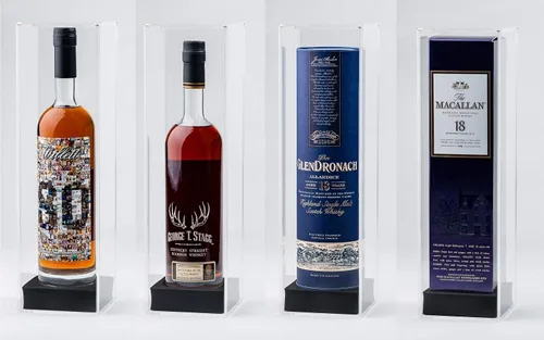 Vista 7 de Caja de acrílico para botella de vino, protector de whisky y bourbon