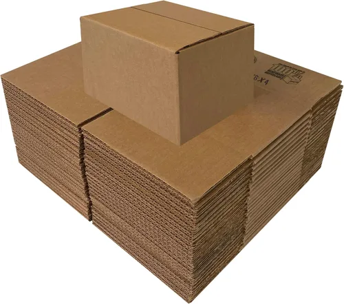 Vista 3 de Cajas de embalaje corrugadas para correo y envío - paquete de 25 (6 x 4 x 4 pulgadas / paquete de 25)