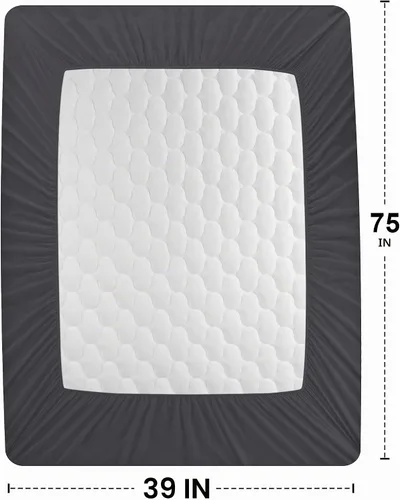 Vista 4 de Utopia Bedding - Protector de colchón impermeable, funda para colchón individual, funda acolchada ajustada y sin ruido con bolsillos profundos que