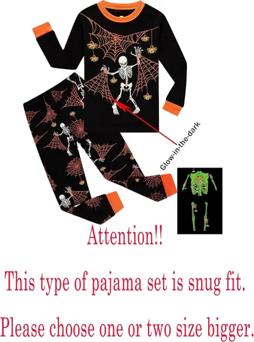 Vista 2 de Family Feeling Conjunto de pijama de 2 piezas para niños y niños pequeños, 100% algodón