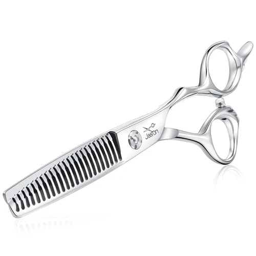 Vista 3 de JASON Juego de tijeras para el cabello de 6 pulgadas, tijeras de peluquería de oro negro + tijeras de textura plateada para mujeres y hombres
