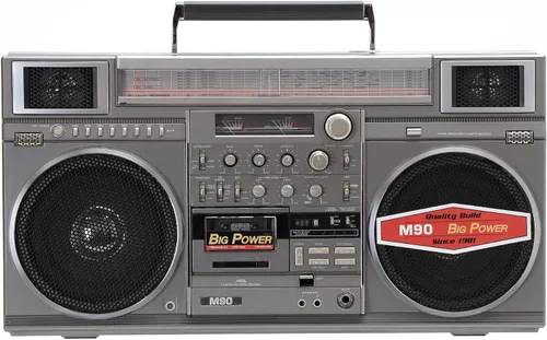 Vista 3 de New Wave Toys M90 MINI Blaster Replica Boombox Altavoz inalámbrico portátil, 30 W altavoces duales de 3 pulgadas, 40 horas de reproducción, 5.1
