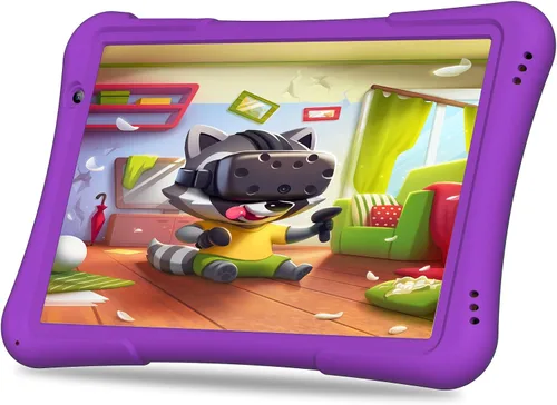 Vista 9 de PRITOM Tableta para niños de 10 pulgadas Android 14, 32GB, Quad-Core, 6000mAh, pantalla IPS HD grande, WiFi 6, cámara dual, Bluetooth, Tableta