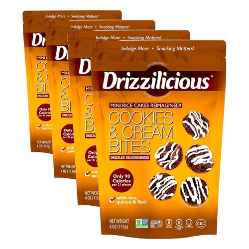 Vista 10 de Drizzilicious Mini Tortas de Arroz Sabor Pastel de Cumpleaños - Crujientes de Arroz, Aperitivo Saludable para Adultos y Niños, Tortas de Arroz