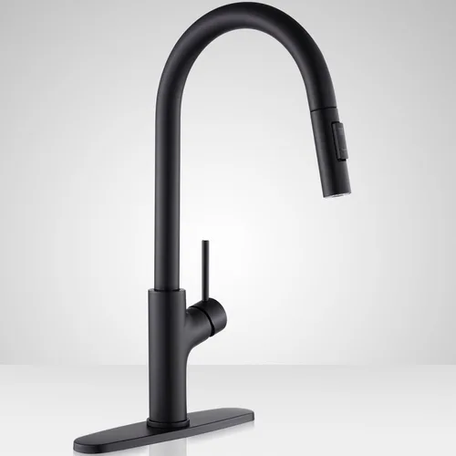 Vista 10 de Achelous Grifo de cocina negro y dorado con rociador magnético extraíble, grifos de fregadero de cocina de acero inoxidable extraíbles rv, de una