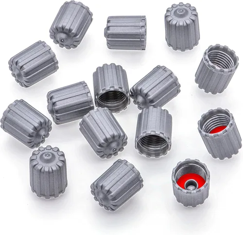 Vista 24 de 10 piezas de tapas de válvula de neumático TPMS con vástago largo, tapas de válvula de rueda de plástico negro para TPMS TR20008, tapas de vástago
