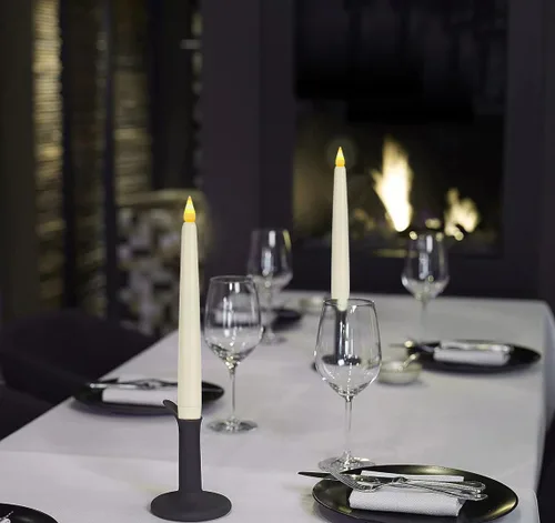 Vista 7 de Velas cónicas sin llama con control remoto y temporizador, candeleros LED que funcionan con baterías con llama 3D parpadeante, velas falsas