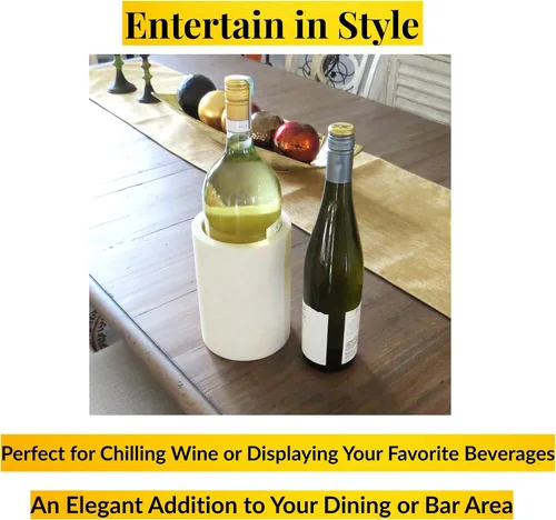 Vista 3 de Regalo para los amantes del vino, Enfriador de bebidas de 1.45 litros, Cubo de enfriador de vino de mármol, Soporte para utensilios de cocina