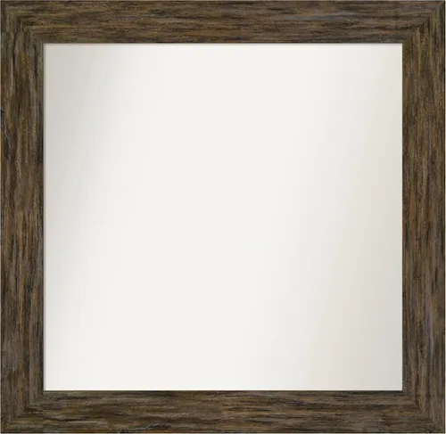 Vista 89 de Amanti Art Espejo personalizado, espejo de baño marrón Fencepost, espejo de pared o espejo de tocador de baño sobre el fregadero (27 x 27 pulgadas)