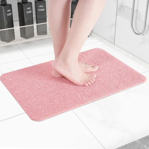 Vista 35 de Hargiis - Tapete antideslizante de secado rápido para tina y ducha, tapete exfoliante para pies, para baño, cocina u hotel, beige, 24 x 16 pulgadas