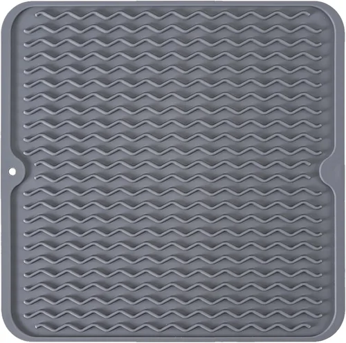 Vista 22 de Tapete de silicona para secado de platos para múltiples usos, fácil de limpiar, ecológico, tapete escurridor de platos resistente al calor
