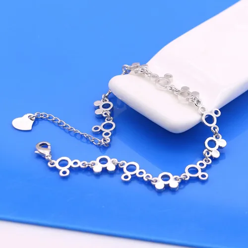 Vista 5 de Pulsera de Mickey de moda para mujer, de plata de ley 925, ajustable, regalo de cumpleaños, para mujeres, esposa, niñas, ella, Plata de ley