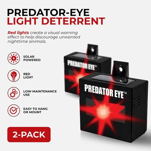Vista 2 de Predator Eye–Aspectek–Ahuyentador nocturno de animales a energía solar, 2 unidades, resistente al agua, control de animales, animales nocturnos, uso