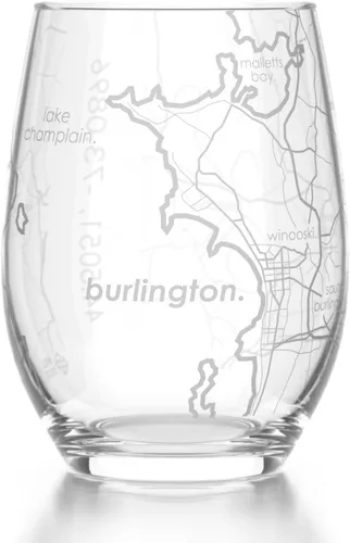 Vista 12 de Well Told Copa de vino sin tallo grabada con mapa de Atlanta, Georgia (15 oz, transparente) - Mapa de ciudad grabado, vaso personalizado, regalos