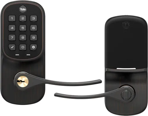 Vista 17 de Yale Assure - Manija electrónica de puerta con pantalla táctil, teclado no conectado de níquel satinado que proporciona entrada sin llave con código