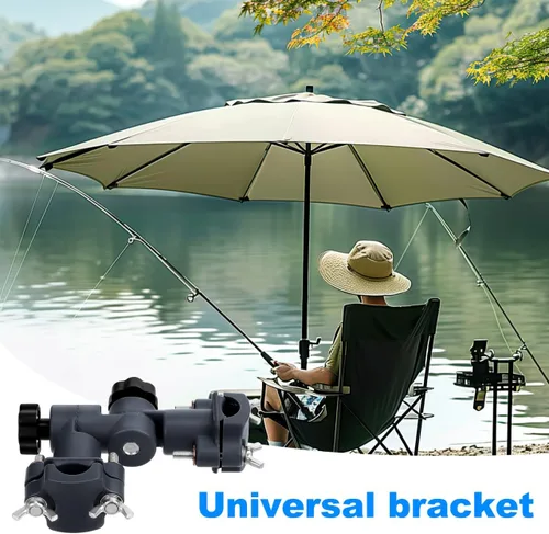 Vista 5 de Silla de pesca ajustable con soporte para bandeja de cebo, material ABS, montaje en cubierta, silla, balcón o patio al aire libre para sombrilla