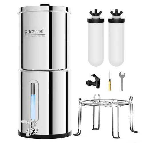 Vista 13 de Purewell Sistema de filtro de agua de gravedad portátil de 1.0 galones, sistema de encimera de ultrafiltración de 3 etapas de 0.01 μm con ventana