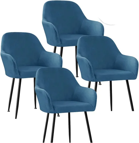 Vista 29 de Fundas protectoras de terciopelo elástico para sillas de comedor con brazos y respaldo curvado pequeño, juego de 6/4/2 para cocina, oficina, hogar