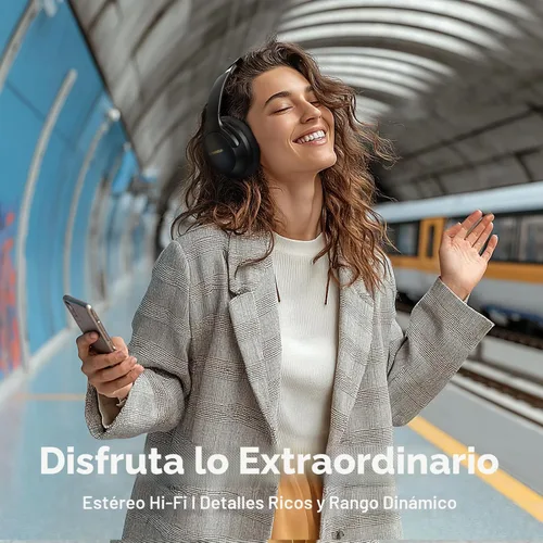 Vista 8 de YUMONDEAR Auriculares Bluetooth Over Ear, 80 Horas de Reproducción Auriculares Inalámbricos con Micrófono ENC, Graves Profundos EQ, Comodidad