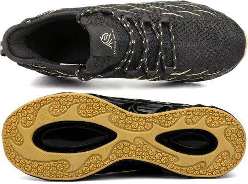 Vista 2 de Zapatos de trabajo ligeros para hombre, zapatos indestructibles con punta de acero, zapatos de seguridad de malla transpirable a la moda, zapatos