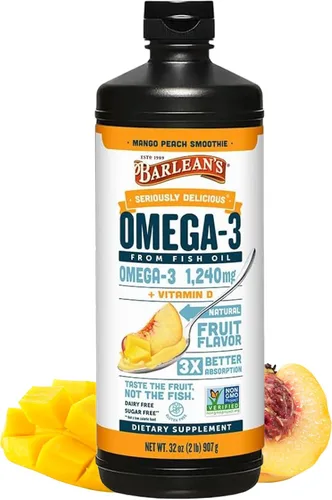 Vista 15 de Barlean's Suplemento líquido de aceite de pescado Omega 3 para hombres y mujeres, 1500 mg de ácido graso EPA y DHA, promueve la salud del cerebro