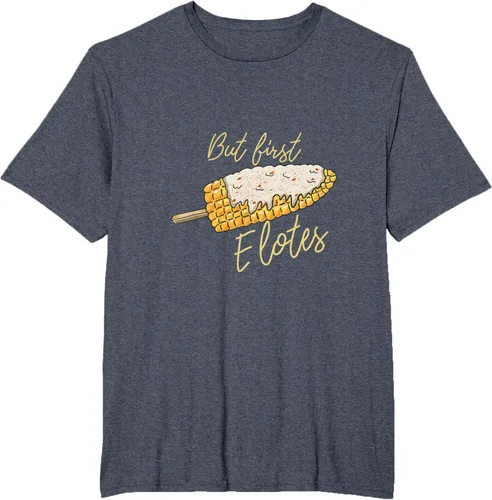 Vista 22 de But First Elotes Corn on the Cob - Camiseta divertida para amantes de la comida mexicana, Negro, S