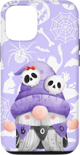 Vista 26 de iPhone 16 Boo Gnome Halloween Purple Spooky Creepy Cute Watercolor Case