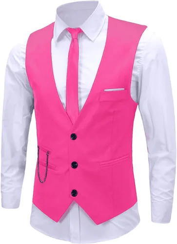 Vista 10 de Chaleco formal de negocios ajustado sin mangas para hombre Negro