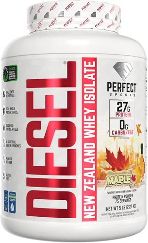 Vista 21 de PERFECT SPORTS Diesel 100% aislado de proteína de suero de Nueva Zelanda Endulzado con stevia, sin ingredientes artificiales, apto para dieta keto
