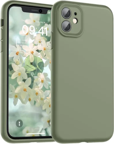 Vista 21 de SUPFINE - Funda diseñada para iPhone 12, silicona líquida premium con [forro de microfibra suave antiarañazos][protección de cámara mejorada], funda