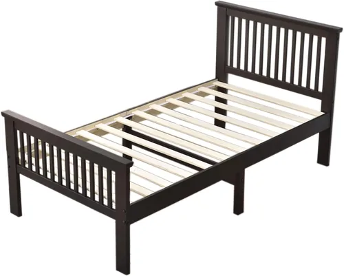 Vista 10 de BETTER HOME PRODUCTS Marco de cama individual de pino 100% madera maciza (tabaco, tamaño individual)