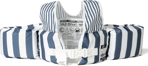 Vista 4 de Chaleco de natación con bloques de color, chaleco salvavidas para niños y niñas (azul)
