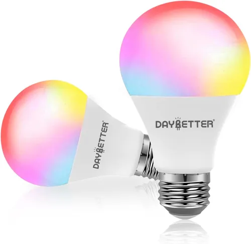 Vista 12 de DAYBETTER Bombillas inteligentes, bombilla Alexa, bombillas WiFi, bombilla RGBCW que cambia de color A19 9W 800LM, bombillas inteligentes que