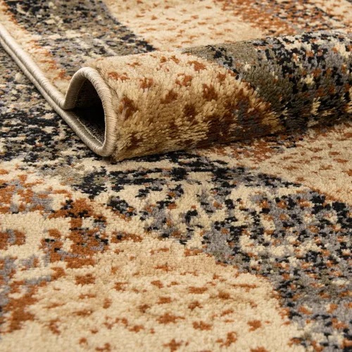 Vista 5 de Unique Loom Saturn Collection - Astra (Runner 2 pies 2 pulgadas x 5 pies 0 pulgadas, beige crema/negro)