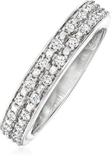 Vista 3 de Ross-Simons 0.25 ct. t.w. Diamond 2-Row Ring in Sterling Silver